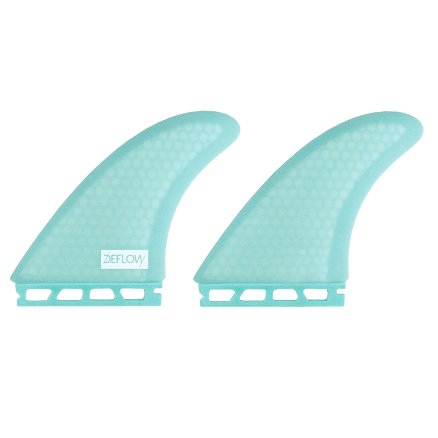Pareja de quillas twin fin Deflow Duette Mint para shortboards y fish modernos