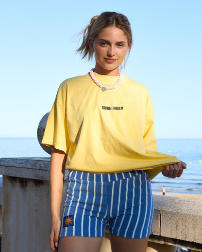 Short de rayas azul