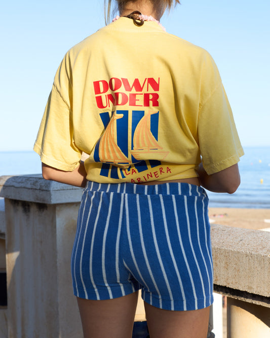 Short de rayas azul
