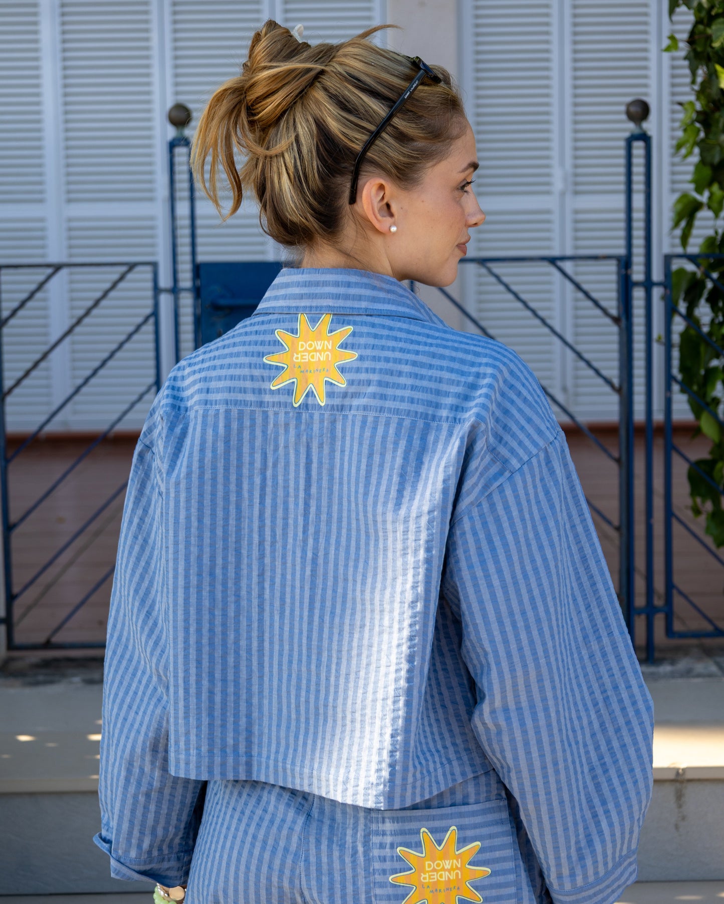 Camisa de rayas azul