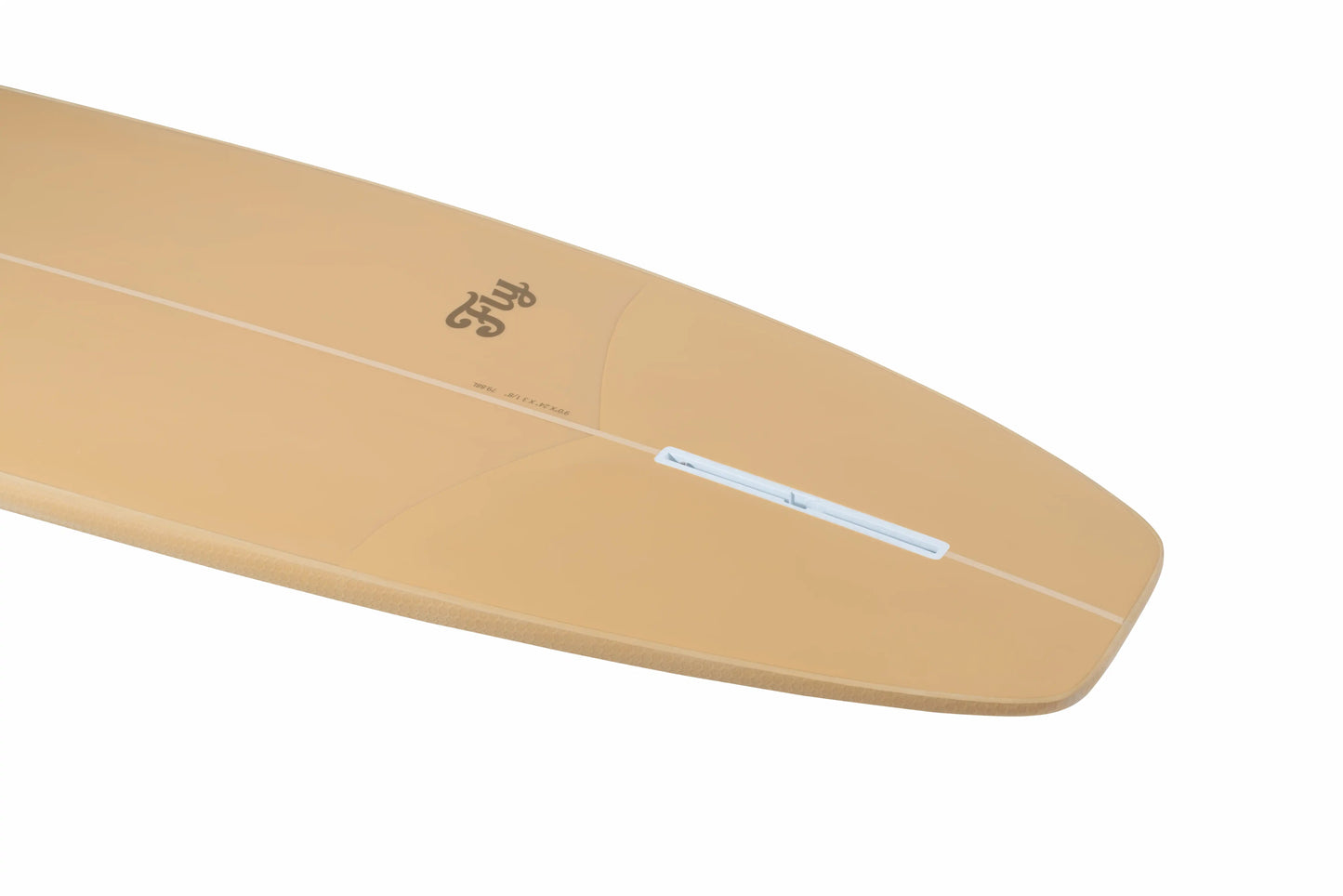 Sección trasera del longboard Moonwalk Fade Gold, mostrando el contraste del color y la limpieza de sus líneas.

