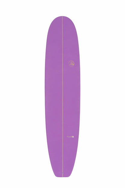 Tabla de surf longboard Moonwalk color soft pink, diseño clásico de cantos paralelos y nose redondeado.