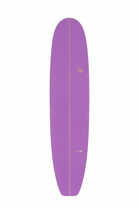 Tabla de surf longboard Moonwalk color soft pink, diseño clásico de cantos paralelos y nose redondeado.