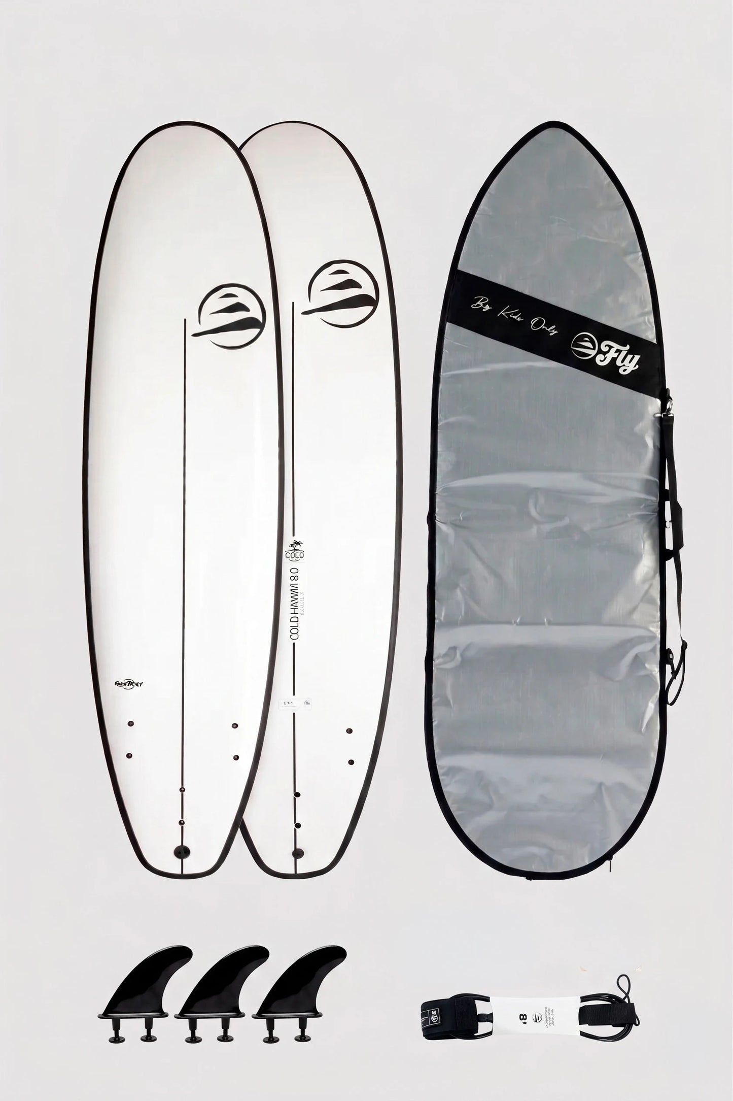 Pack de surf (surf kit) principiantes con la tabla cold hawaii 8.0 + leash 8.0 y funda 8.0
