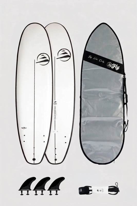 Pack de surf (surf kit) principiantes con la tabla cold hawaii 8.0 + leash 8.0 y funda 8.0
