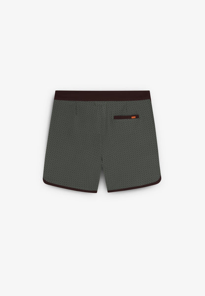 Bañador de surf hombre Deeply Beach boardshort gris plano completo victo por detrás