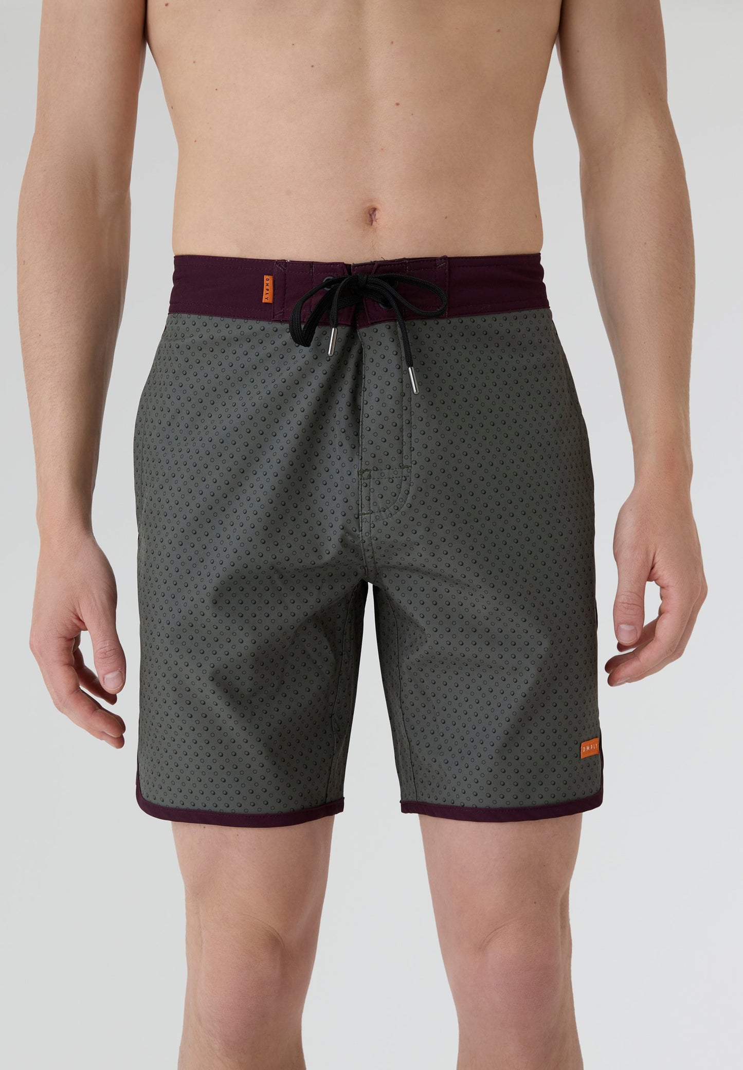 Bañador surf hombre Deeply Beach boardshort gris plano frontal