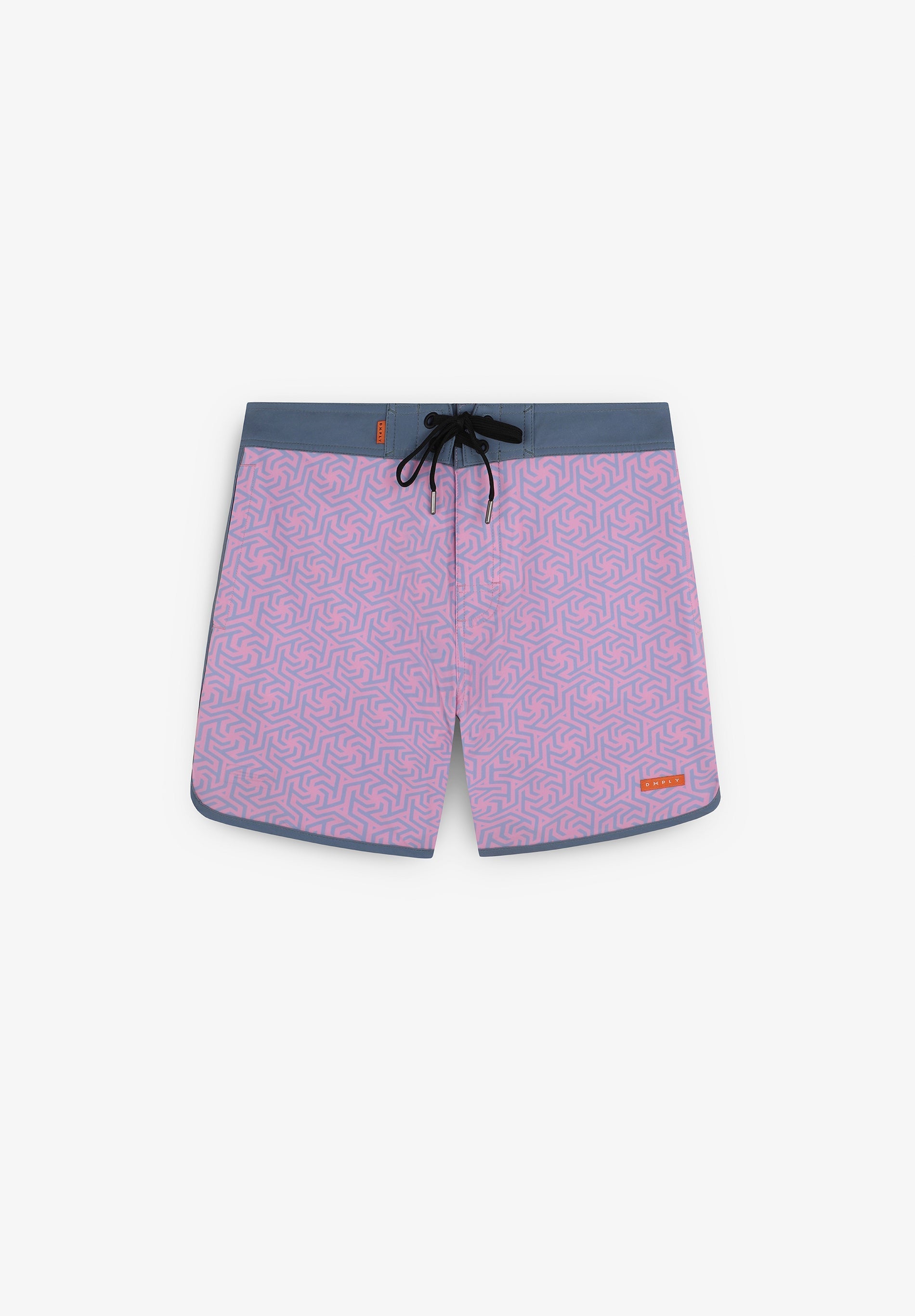 Bañador surf hombre Deeply Beach rosa estampado plano corto frontal