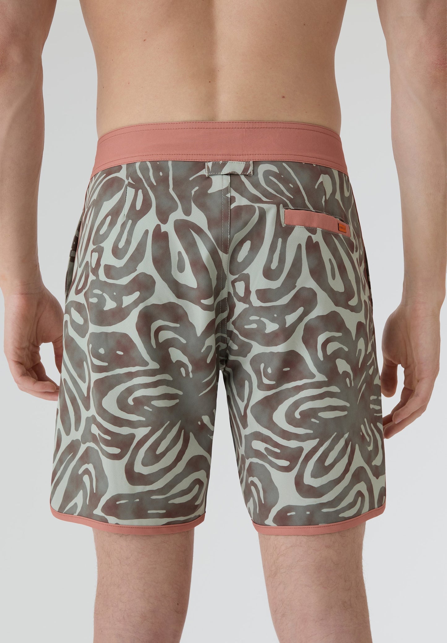 Bañador surf hombre Deeply Beach verde estampado tropical vista trasera
