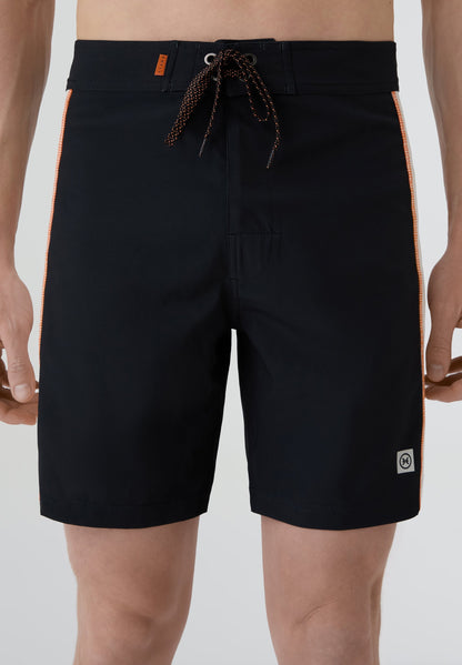 Bañador surf hombre Deeply Limitless II negro y blanco plano frontal