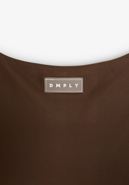 Bañador Deeply Mujer Limitless marrón, detalle del tejido