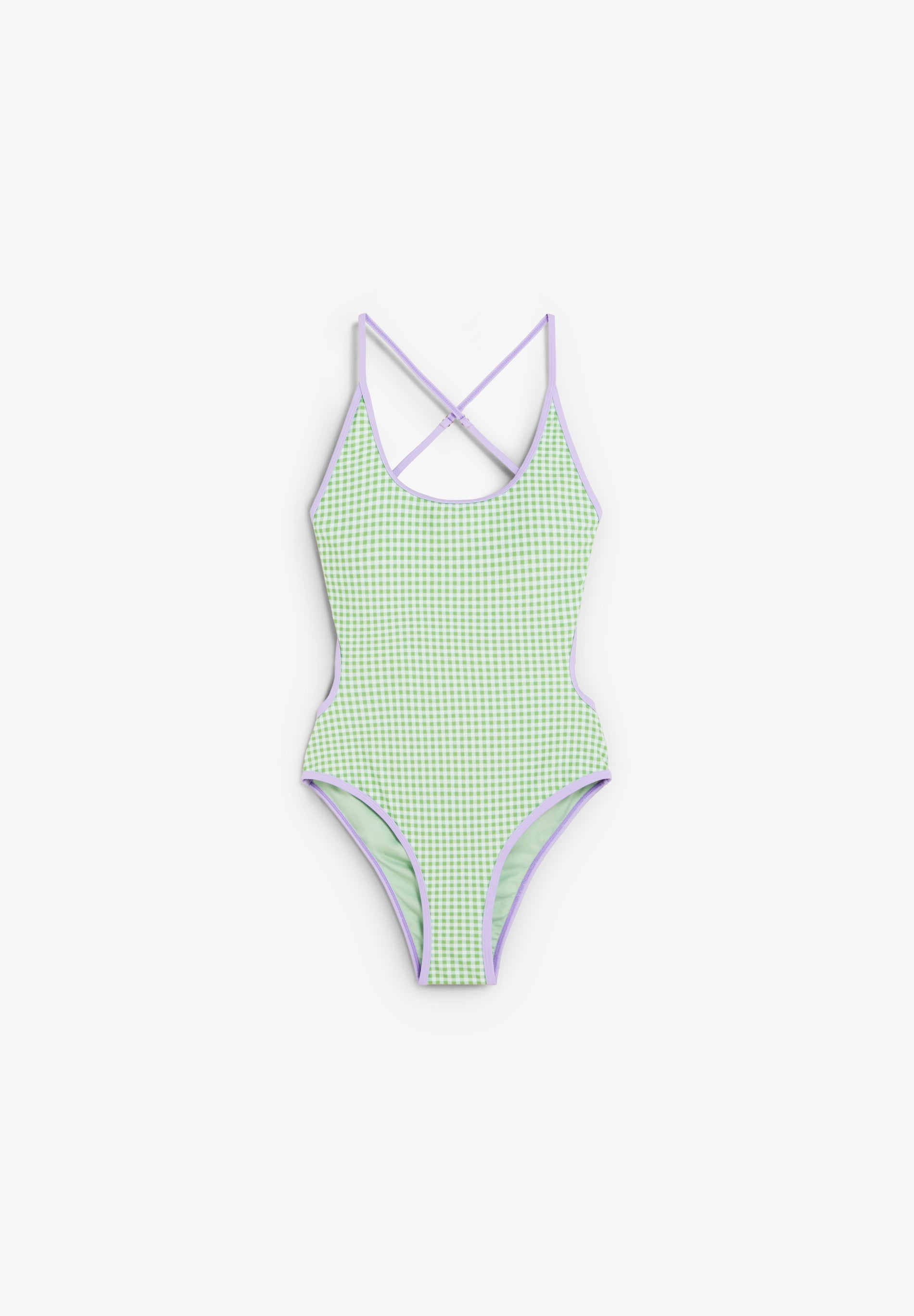 Bañador Deeply Mujer Glow verde, vista frontal completa