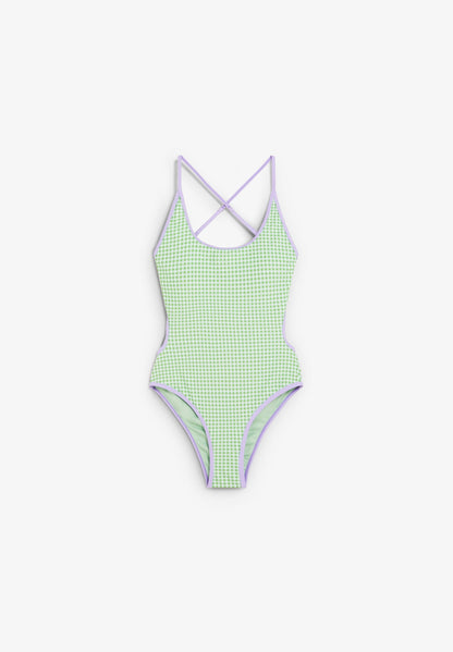 Bañador Deeply Mujer Glow verde, vista frontal completa