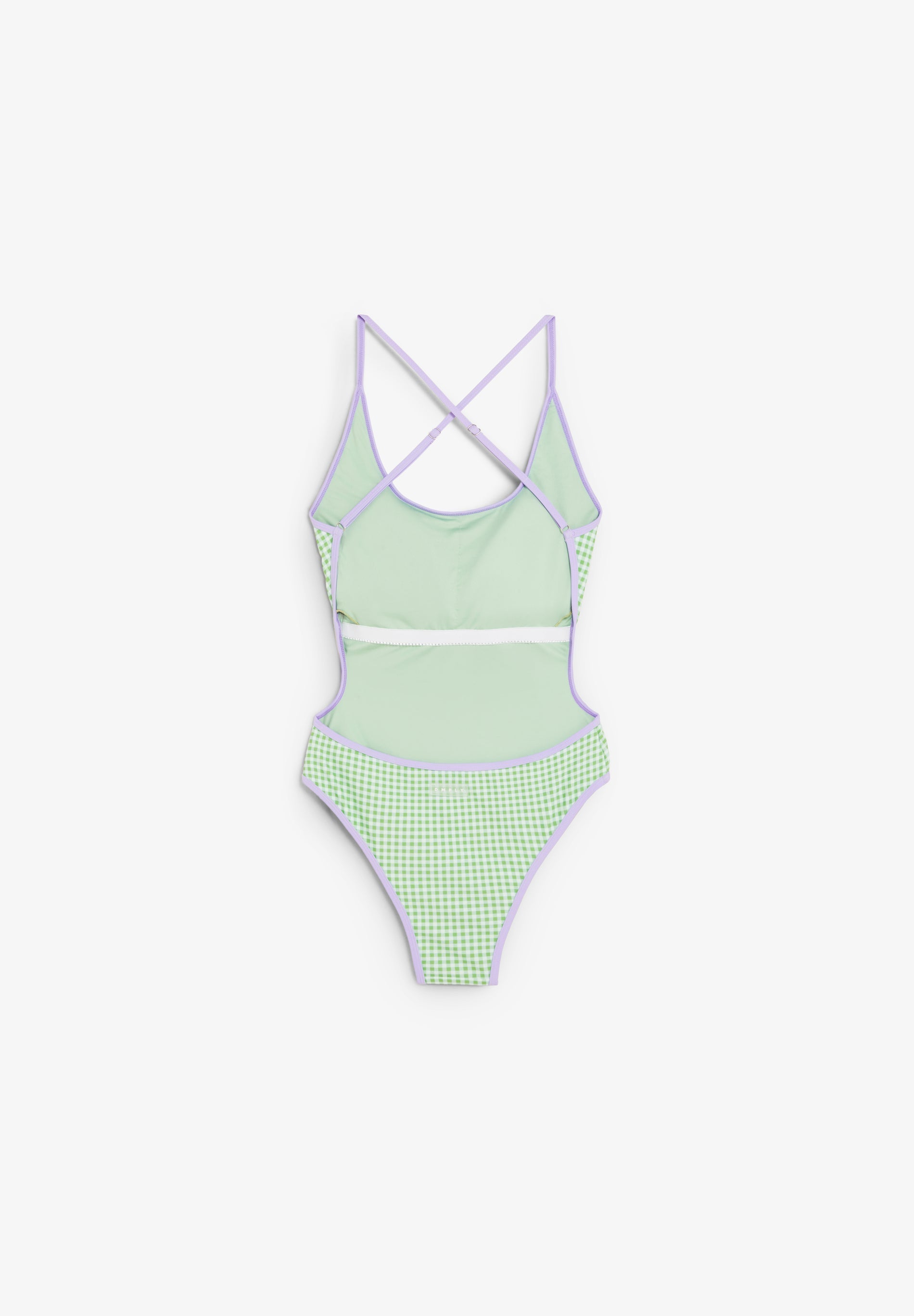 Bañador Deeply Mujer Glow verde, plano frontal doblado