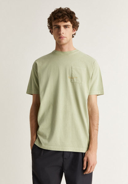 Camiseta Bolsillo Gráfico Caqui - Ropa