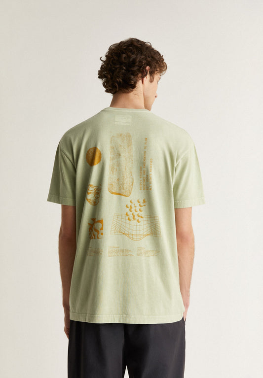 Camiseta Bolsillo Gráfico Caqui - Ropa
