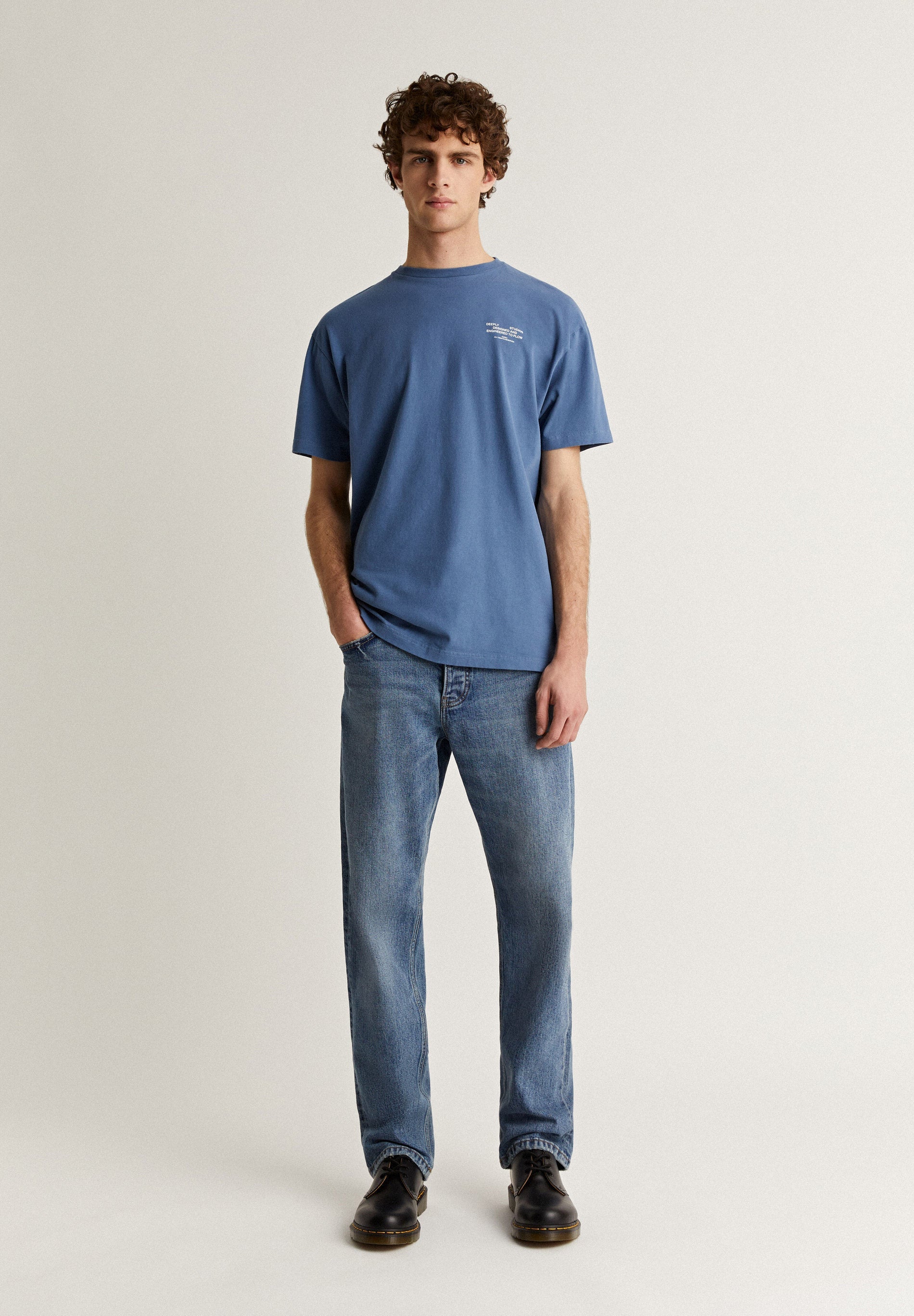 Camiseta Gráfico Azul Marino - Ropa