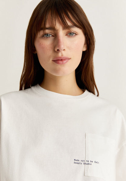 Camiseta Bolsillo Gráfico Blanco Roto - Ropa