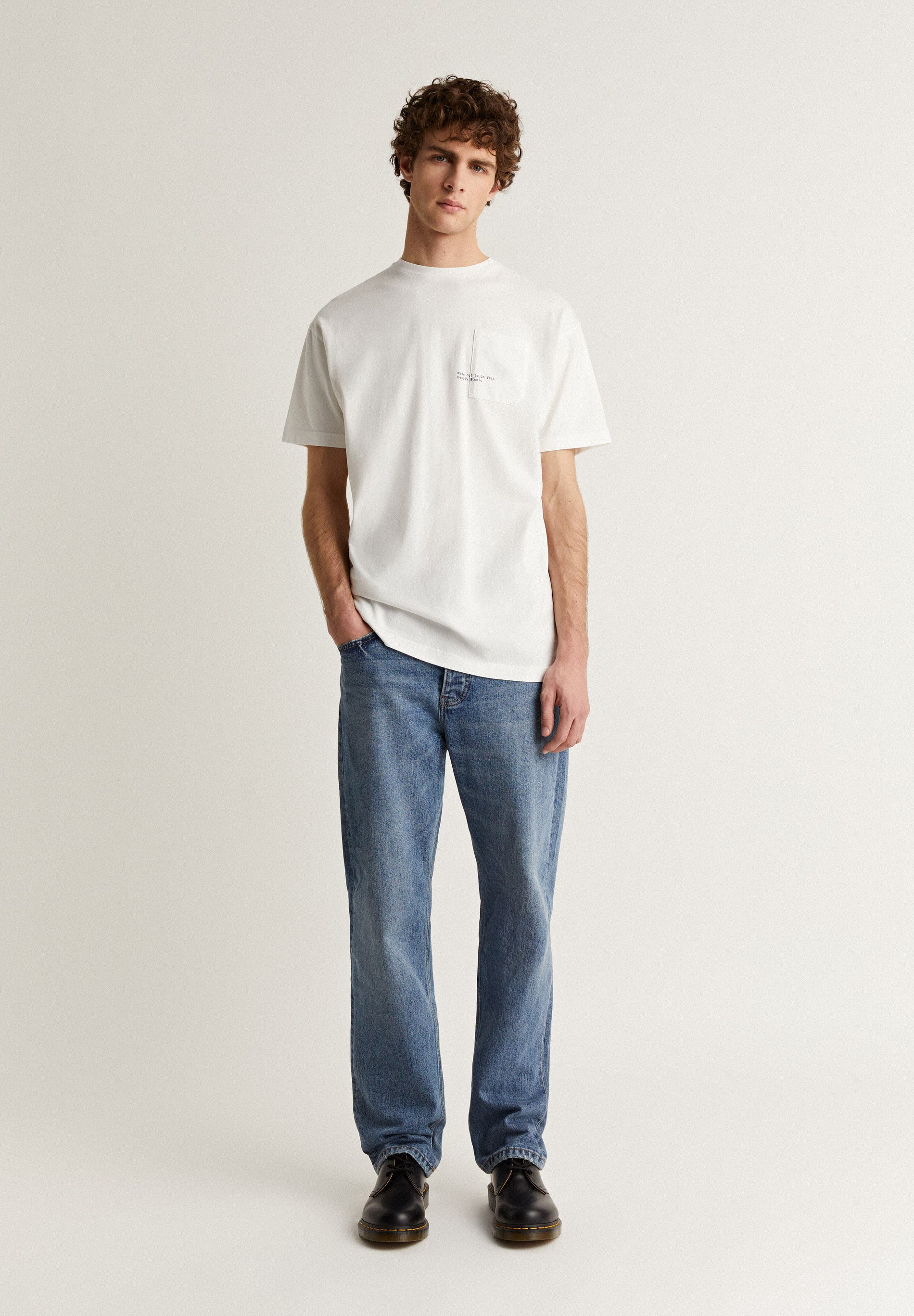 Camiseta Bolsillo Gráfico Blanco Roto - Ropa