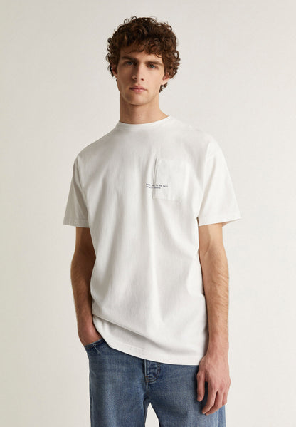 Camiseta Bolsillo Gráfico Blanco Roto - Ropa