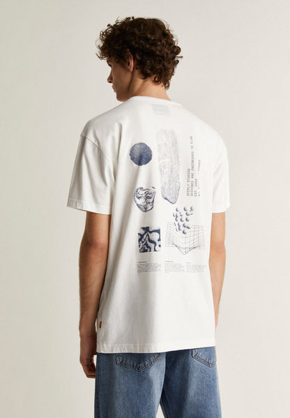 Camiseta Bolsillo Gráfico Blanco Roto - Ropa