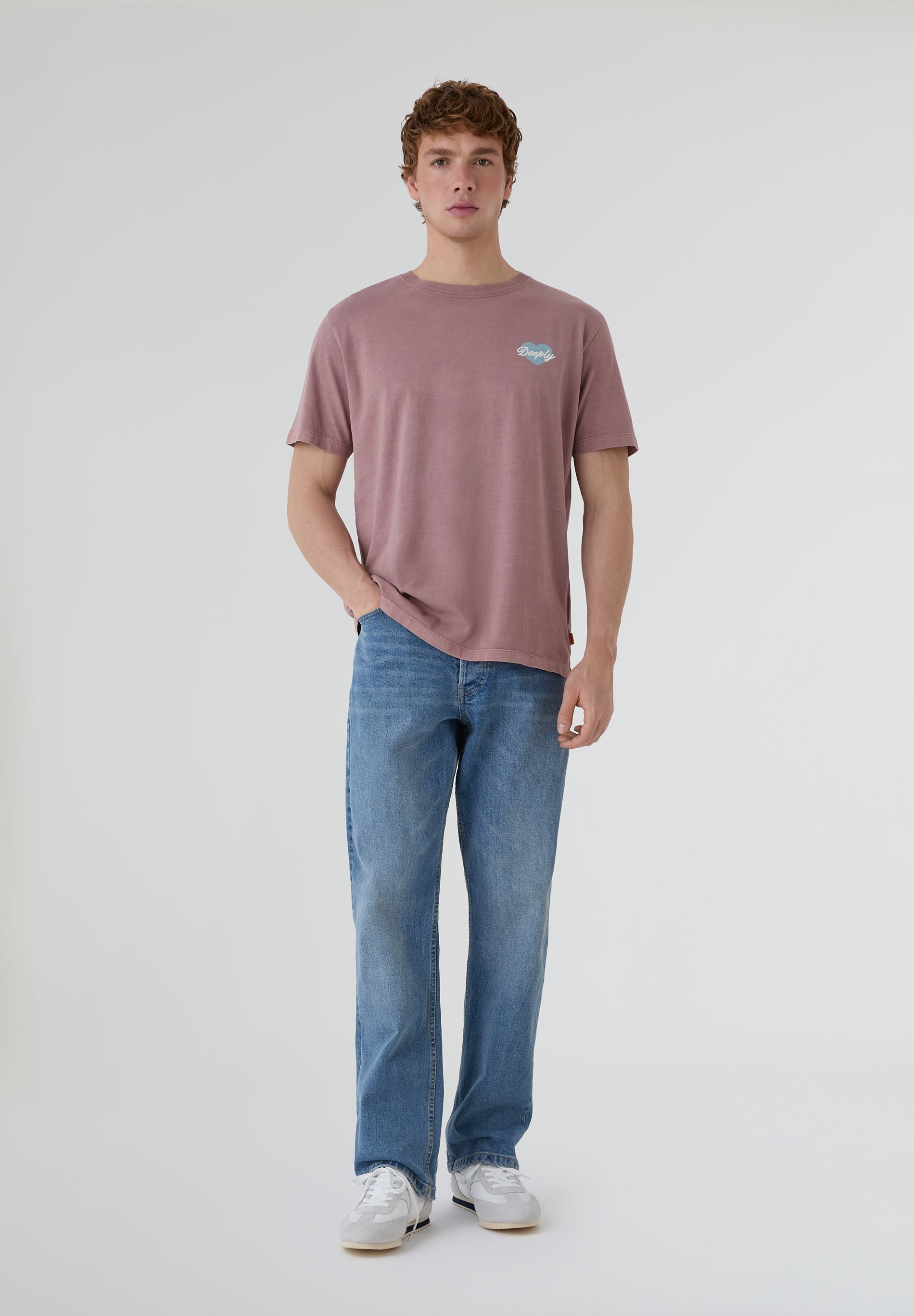 Camiseta Salted Hearts Rosa Antiguo - Ropa