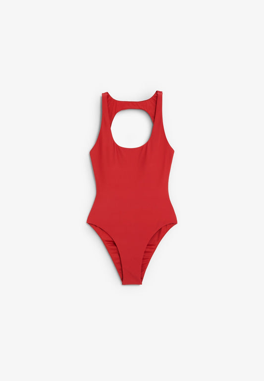 Bañador Deeply Mujer Essence rojo, vista frontal completa
