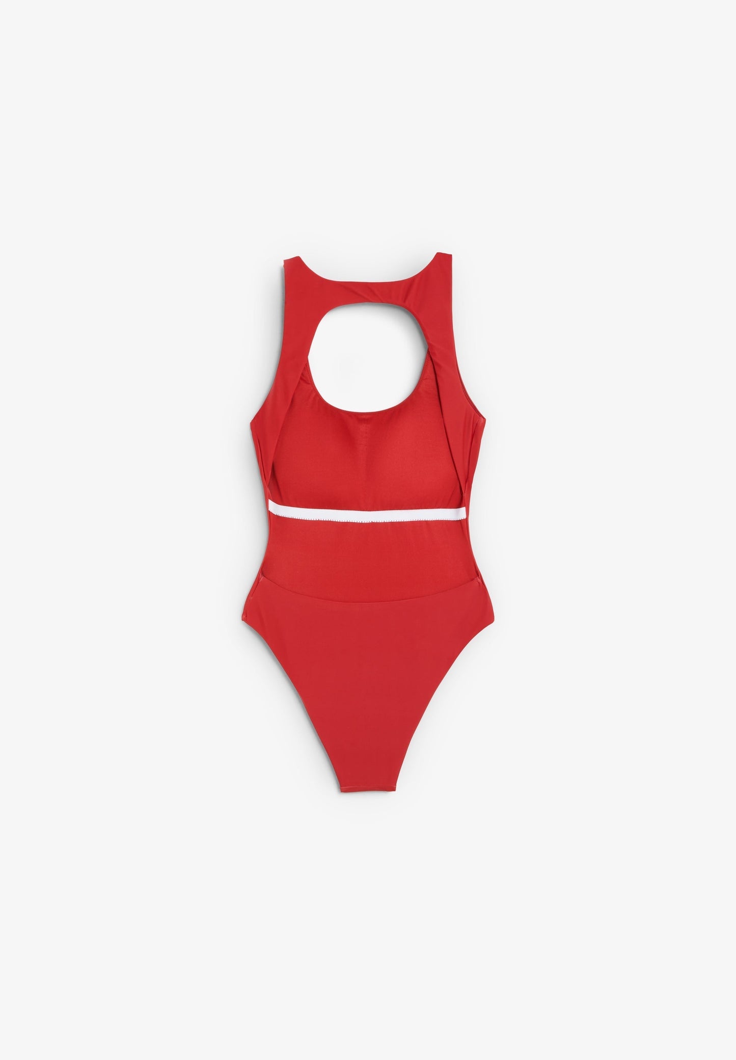 Bañador Deeply Mujer Essence rojo, plano frontal doblado