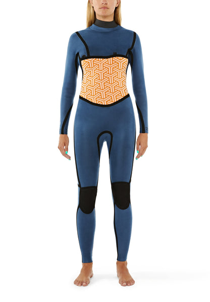 Vista del interior del traje Explorer IV mostrando el forro térmico azul FastDry de secado rápido y alto aislamiento.