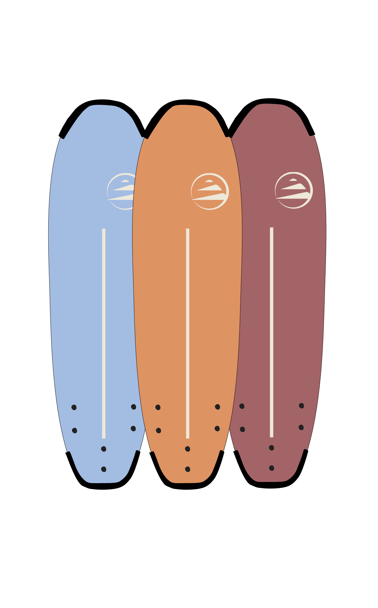 Gama de colores de la tabla de surf Cool School de corcho epoxy Flysurf para las medidas 7.2, 7.6 y 8.2