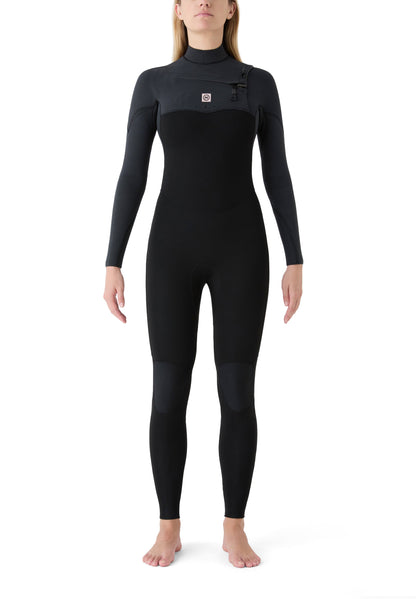 Traje de neopreno integral Deeply Explorer IV 4/3 para mujer con cierre en el pecho, diseñado para sesiones largas en aguas frías con Mineralprene sostenible.