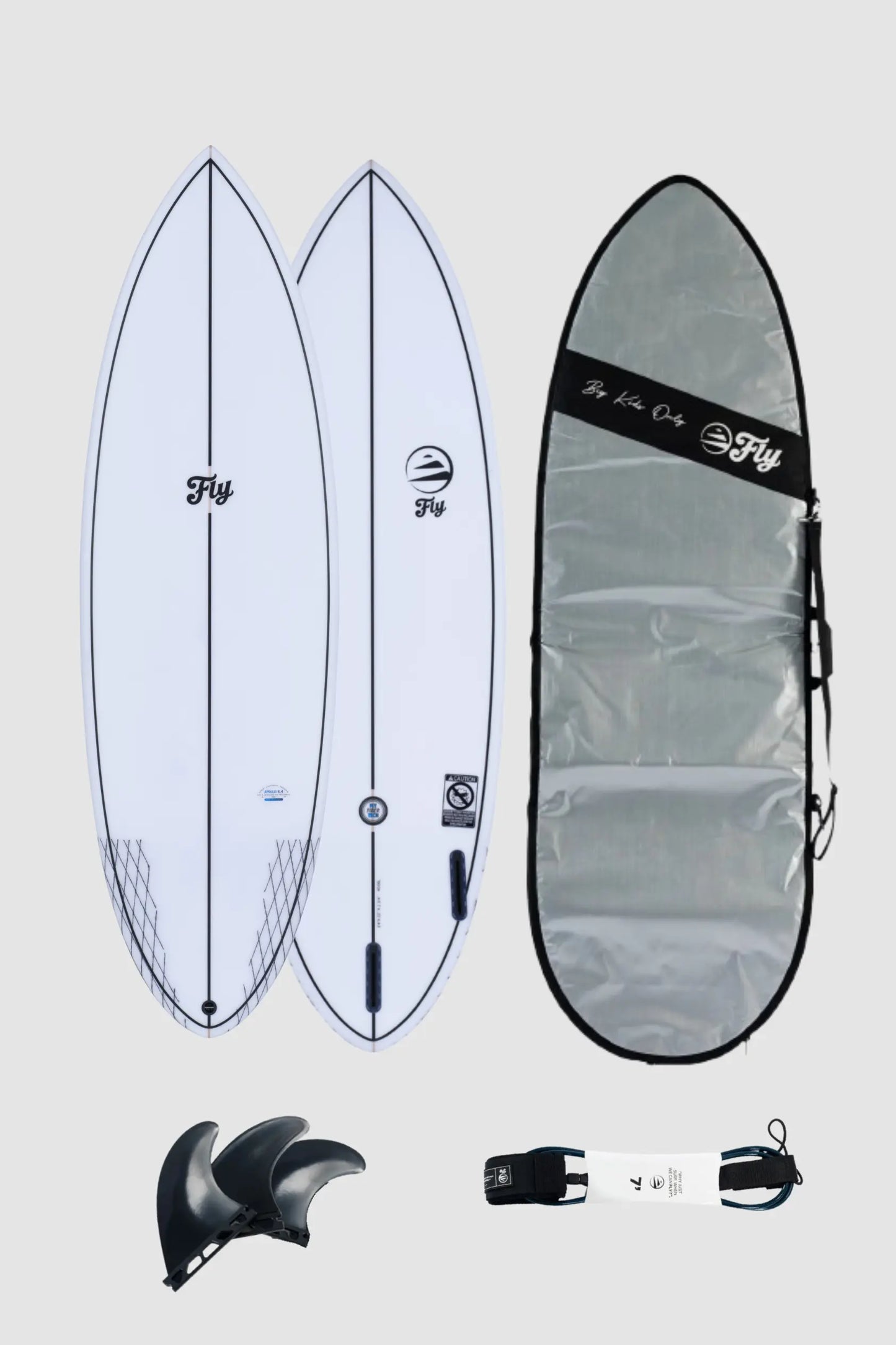 pack surf tabla 6.4 apollo blanca + leash + funda