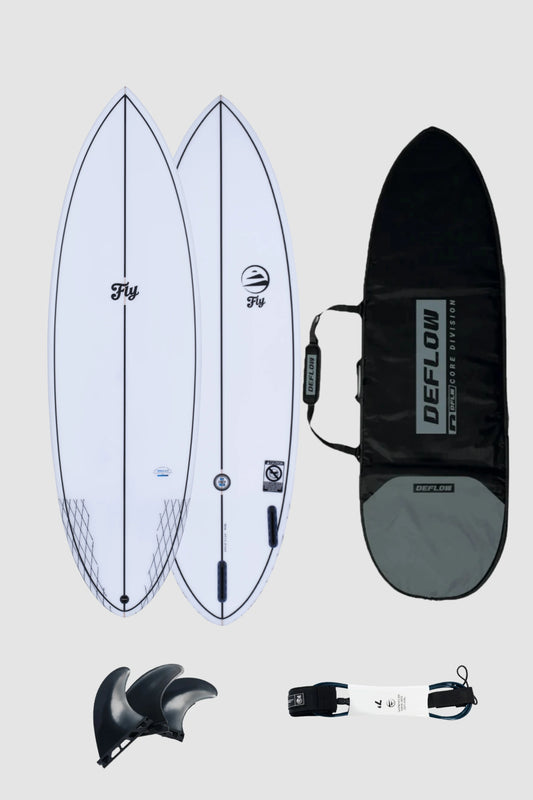 pack de tabla fibra apollo blanca 6.4 de funda y leash