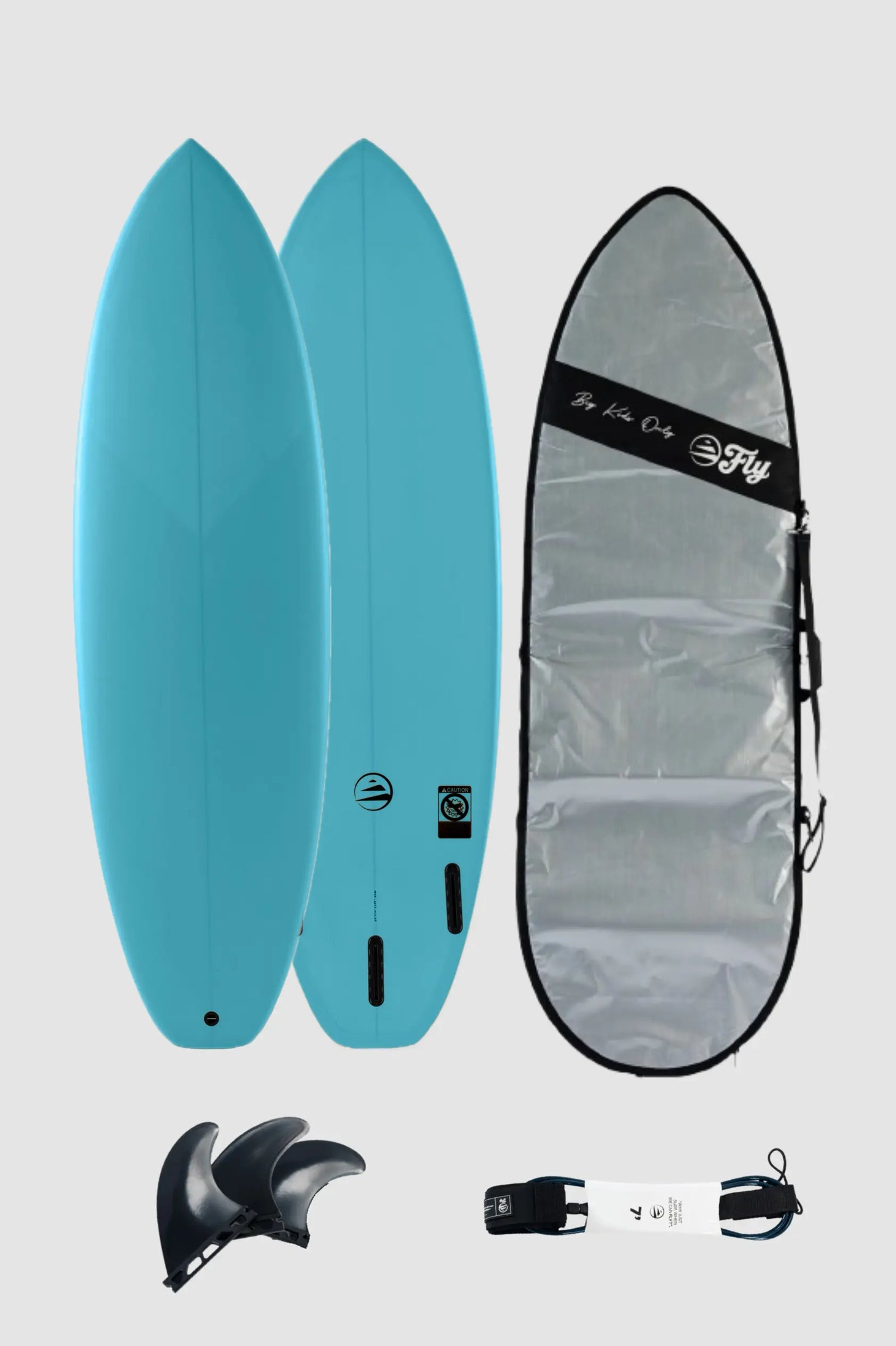 pack de tabla de surf 6.6 squash azul con leash y funda de 7.0 pies