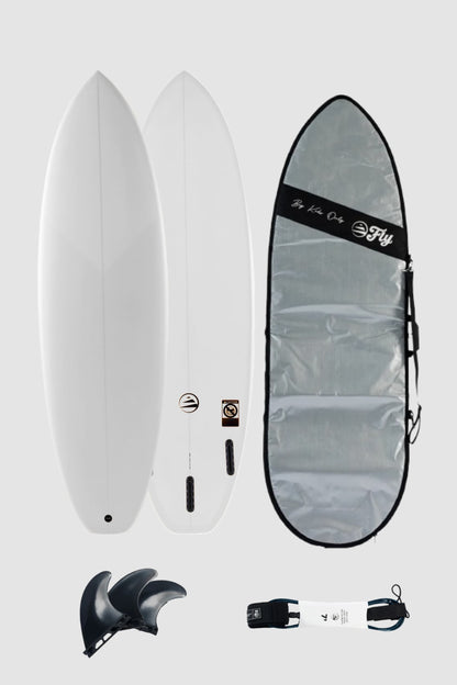 Pack Surf Fibra | Tabla 6.6 squash blanca