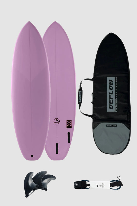 pack de tabla squash rosa de funda y leash