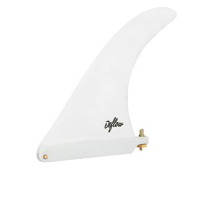detalles de la quilla de longboard blanca de deflow de perfil