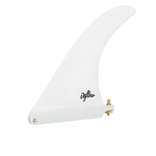 detalles de la quilla de longboard blanca de deflow de perfil