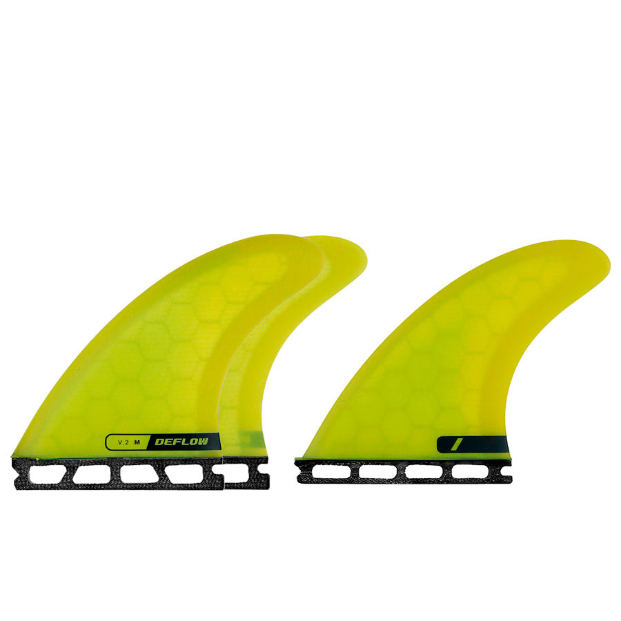 Pack completo de quillas surf Deflow V.2 verde oliva para tablas de surf.