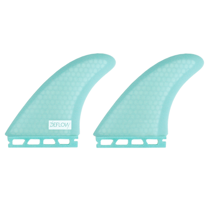 Pareja de quillas twin fin Deflow Duette Mint para shortboards y fish modernos