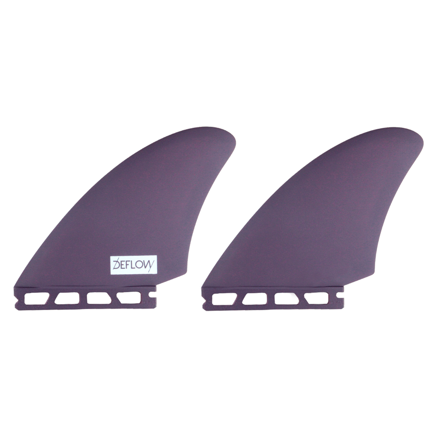 Juego completo de quillas twin fin Deflow Mid Violet compatibles con Futures