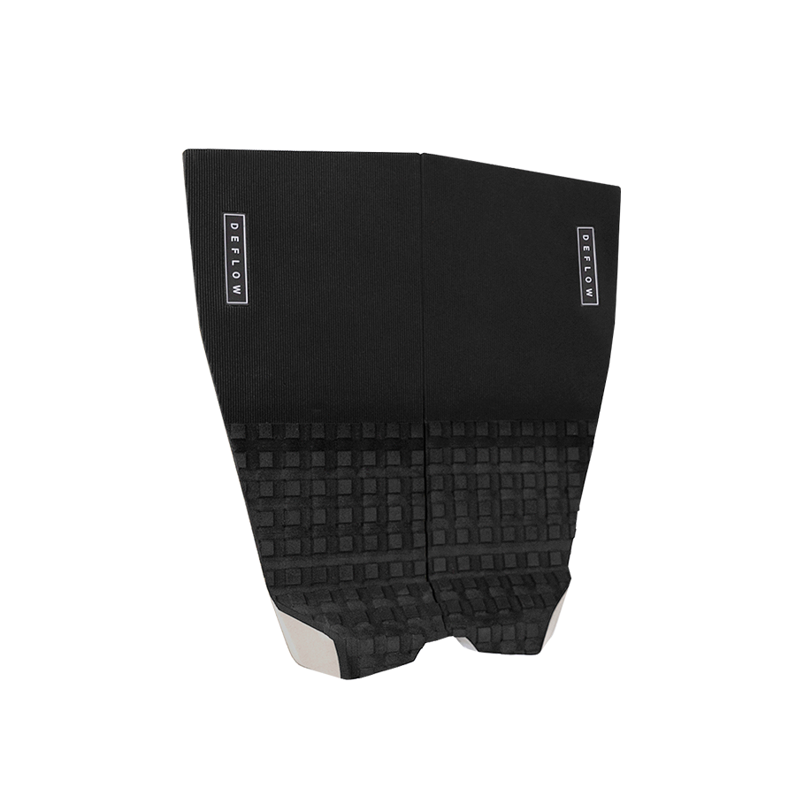 vista lateral del surf grip negro de 2 piezas de deflow para la cola de tu tabla de surf