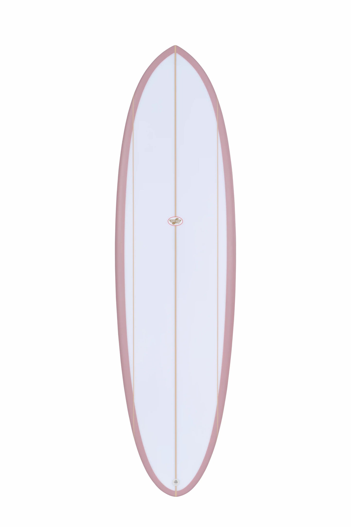 Vista completa del frente de una tabla surf evolutiva fibra rosa para surfistas que buscan estabilidad.