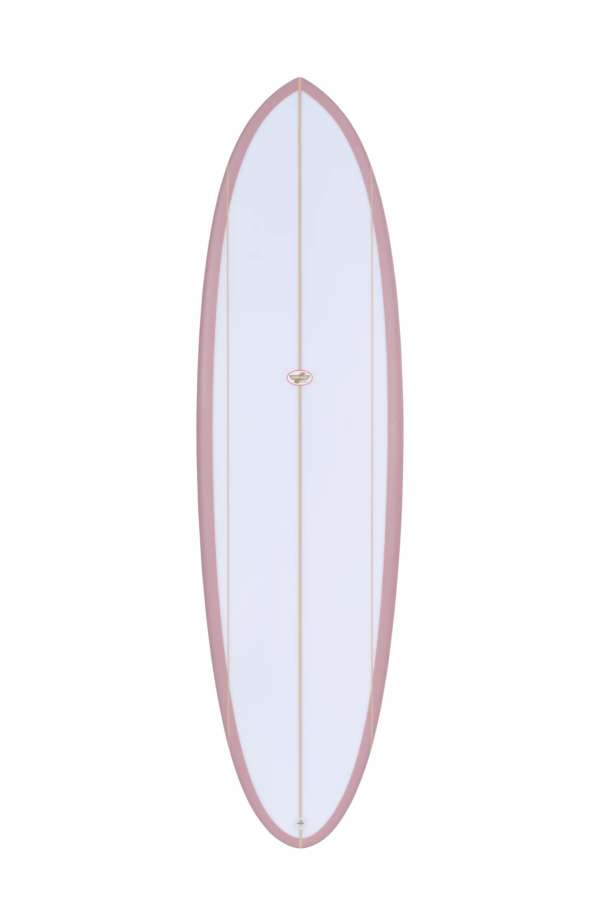 Vista completa del frente de una tabla surf evolutiva fibra rosa para surfistas que buscan estabilidad.