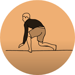Ilustración técnica sobre cómo mantener la estabilidad en la tabla.