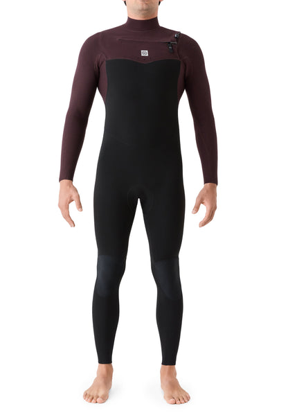 Neopreno Deeply Explorer III 3/2 para hombre en color granate y negro, fabricado con tecnología sostenible Mineralprene de conchas de ostra.